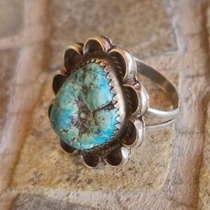 Sterling Silver Vintage TURQUOISE ring